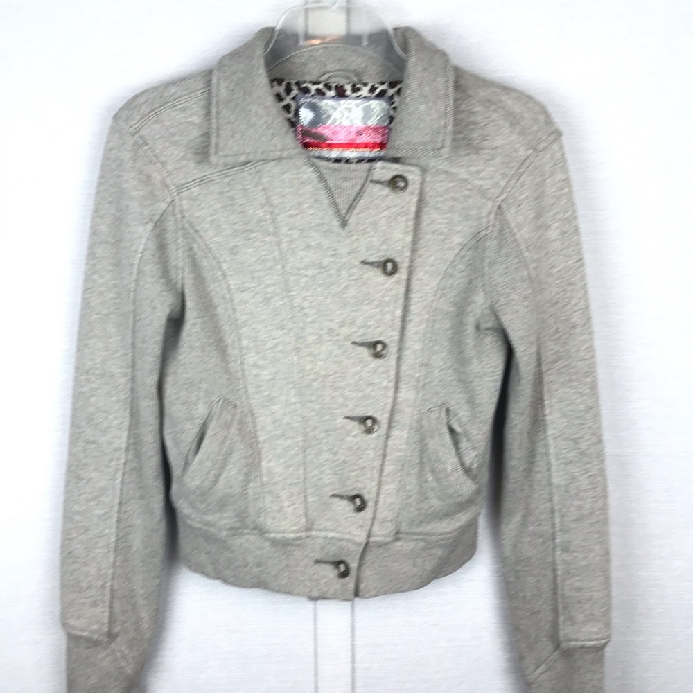 Free People Tan Cream Lightweight Moto Jacket Sz S • Cotton Blend • EUC